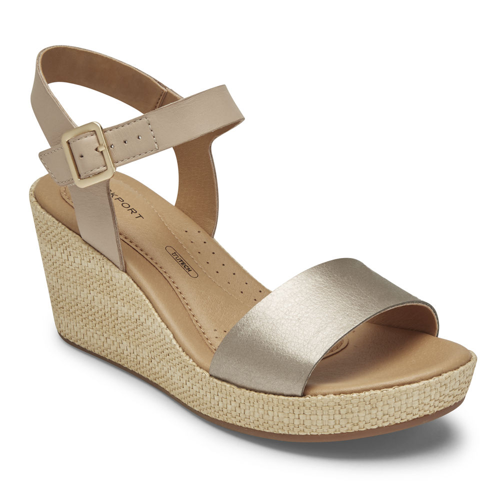 Rockport Sandaler Dame Sølv - Lyla Ankle-Strap - DURA74981